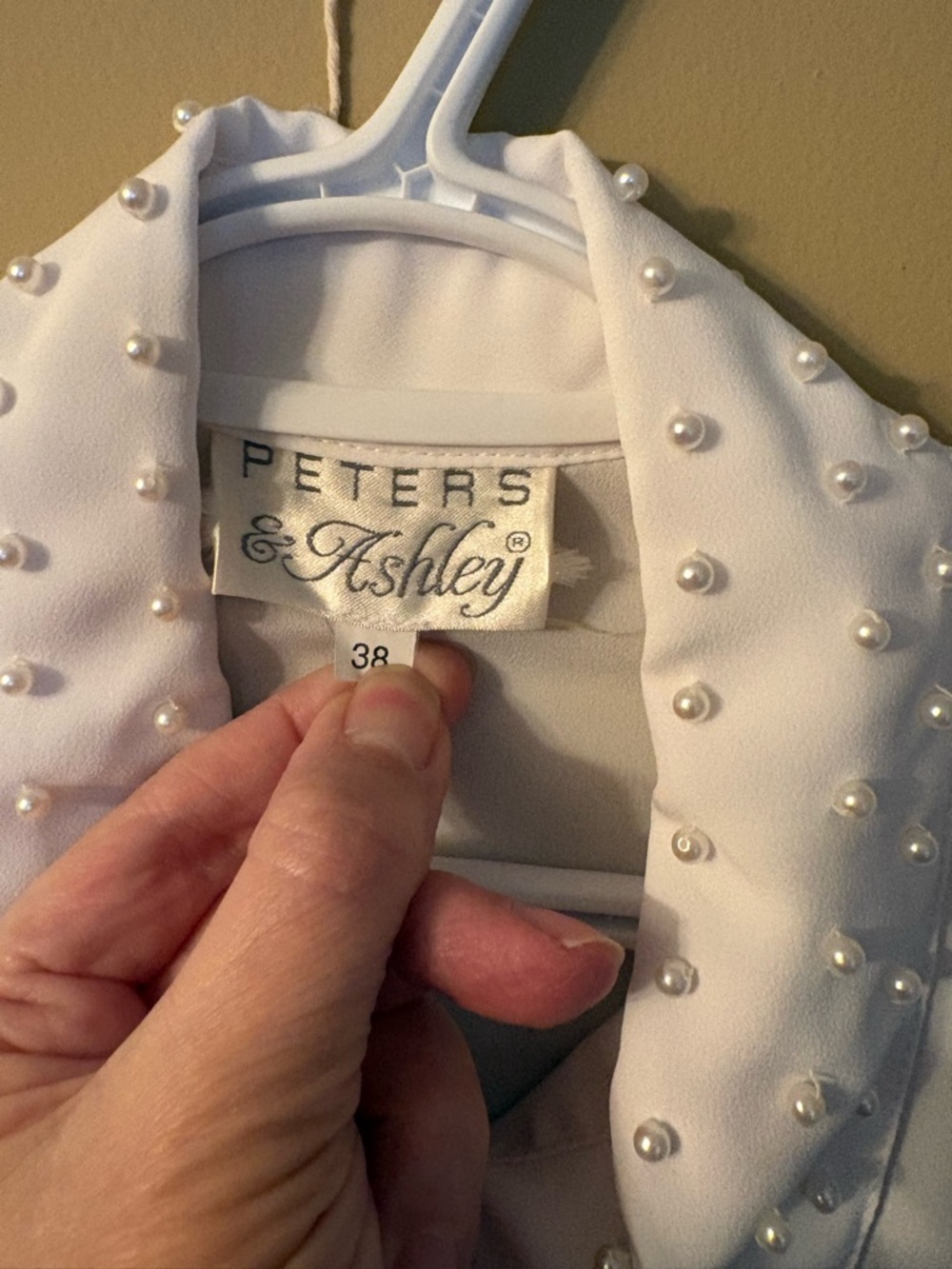 2for$15🌸-Vintage Pearl-Collar Cream Blouse - Vintage - Picture 3 of 9